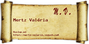 Mertz Valéria névjegykártya